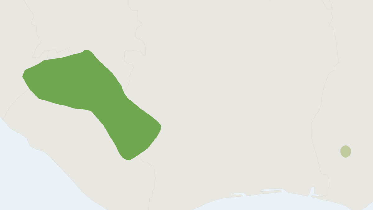 Range map of the Aellen's Roundleaf Bat (Hipposideros marisae)