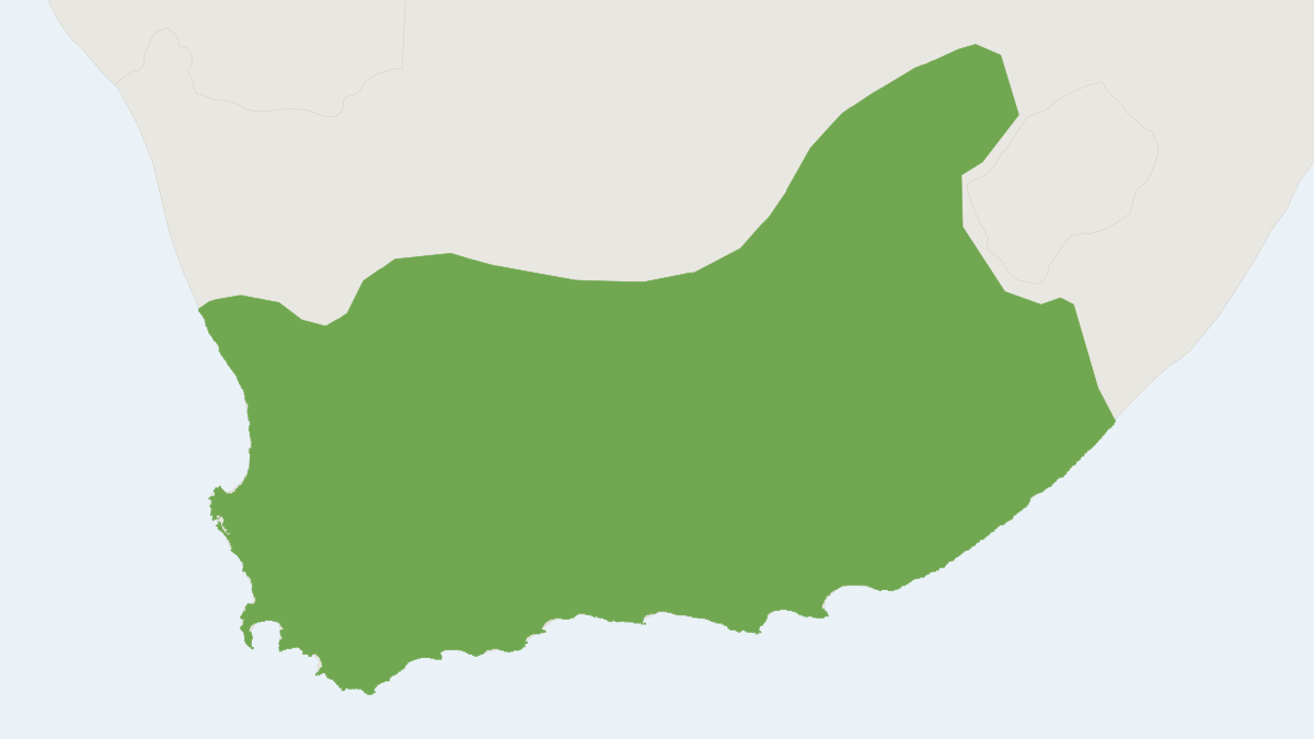 Range map of the African Mole-rat (Cryptomys hottentotus)