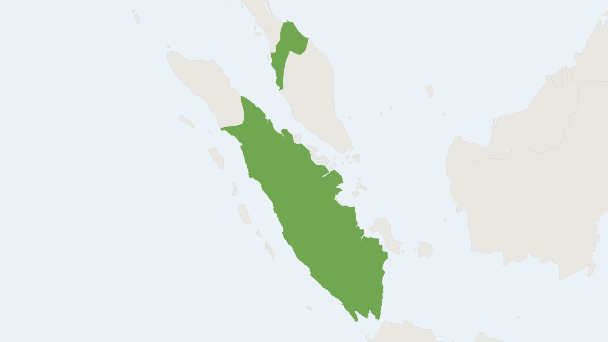 Range map of the Agile Gibbon (Hylobates agilis)