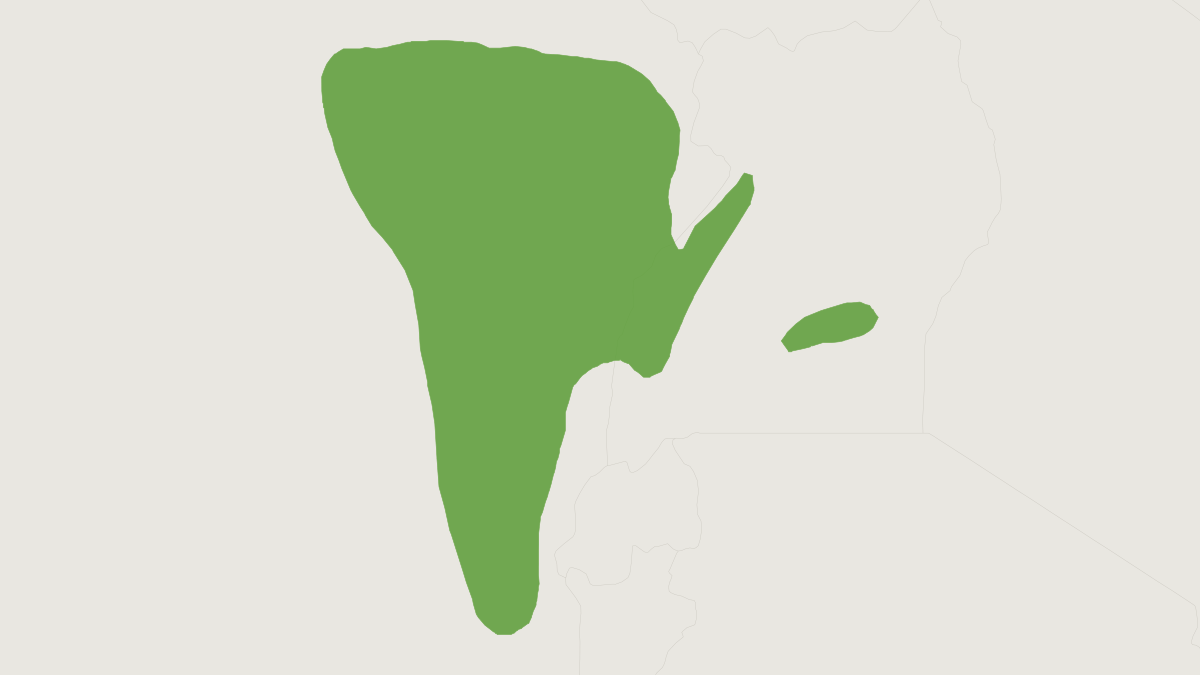 Range map of the Alexander's Bush Squirrel (Paraxerus alexandri)