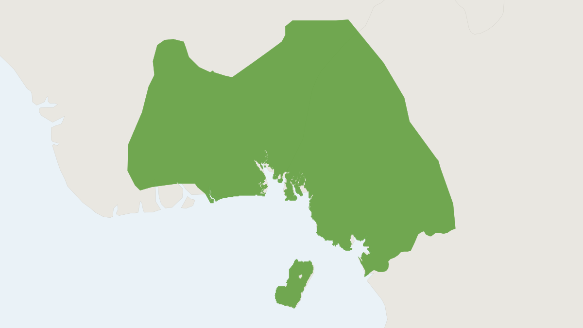 Range map of the Allen's Galago (Sciurocheirus alleni)
