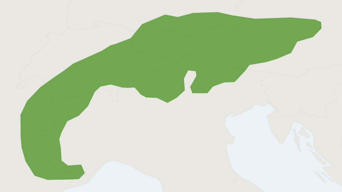 Range map of the Alpine Field Mouse (Apodemus alpicola) covering Austria, France and Germany