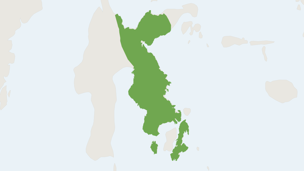 Range map of the Alston's Squirrel (Prosciurillus alstoni)