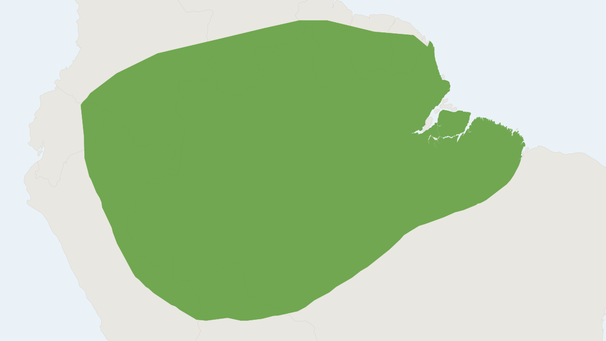 Range map of the Amazon Weasel (Neogale africana)
