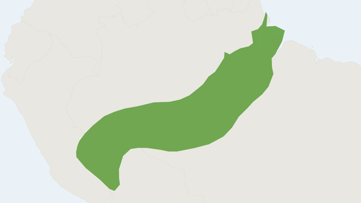 Range map of the Amazonian Red-sided Opossum (Monodelphis glirina)