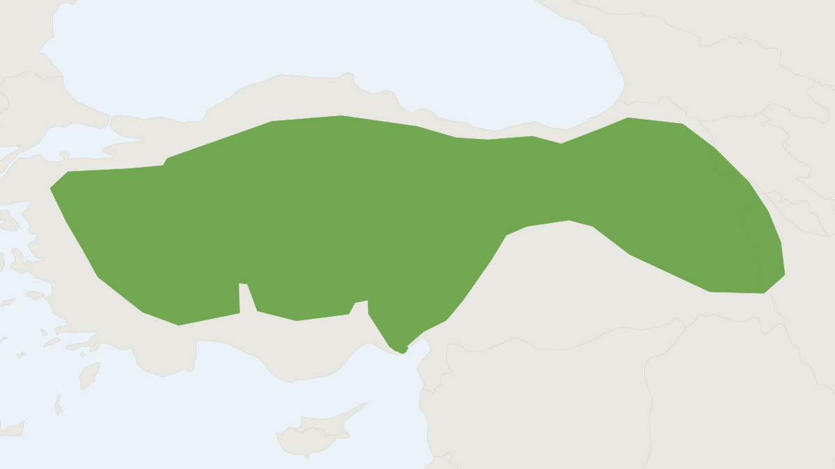 Range map of the Anatolian Ground Squirrel (Spermophilus xanthoprymnus)