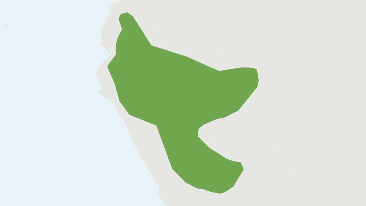 Range map of the Andean Slender Mouse Opossum (Marmosops impavidus)
