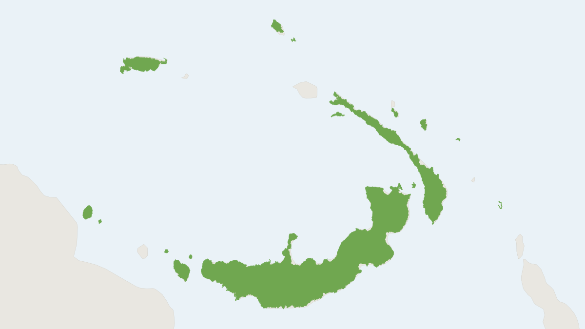 Range map of the Andersen's Bare-backed Fruit Bat (Dobsonia anderseni)