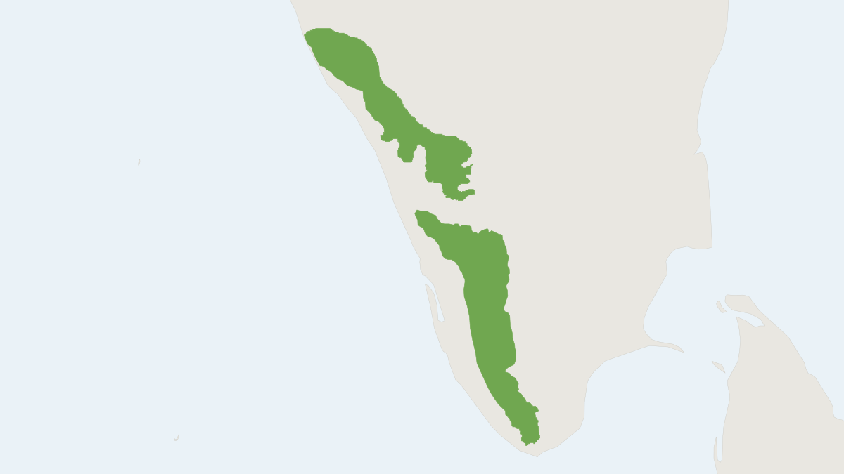 Range map of the Andersen's Roundleaf Bat (Hipposideros pomona)