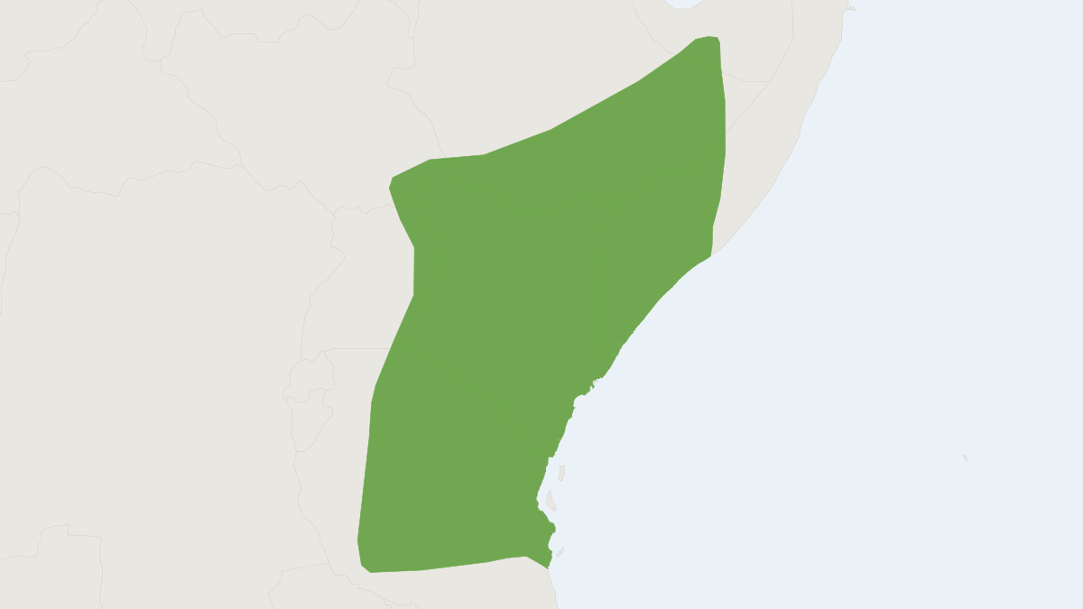 Range map of the Andersen's Slit-faced Bat (Nycteris aurita)