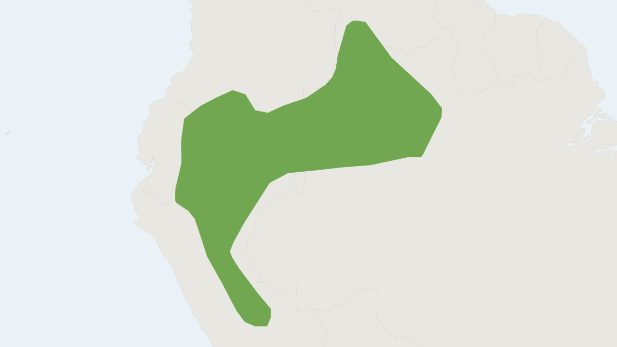 Range map of the Anderson's Four-eyed Opossum (Philander andersoni)