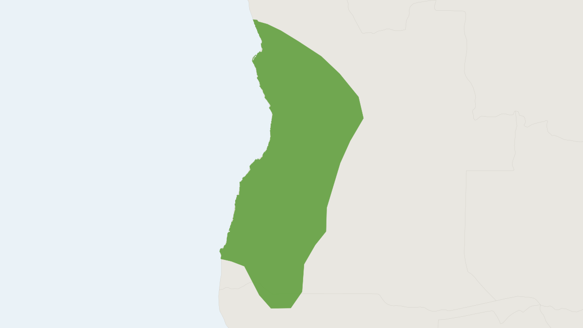Range map of the Angolan Epauletted Fruit Bat (Epomophorus angolensis)
