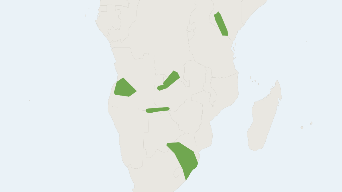 Range map of the Angoni Vlei Rat (Otomys angoniensis)