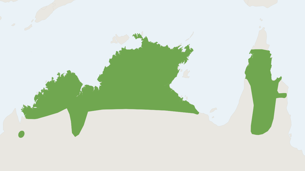 Range map of the Antilopine Wallaroo (Osphranter antilopinus)