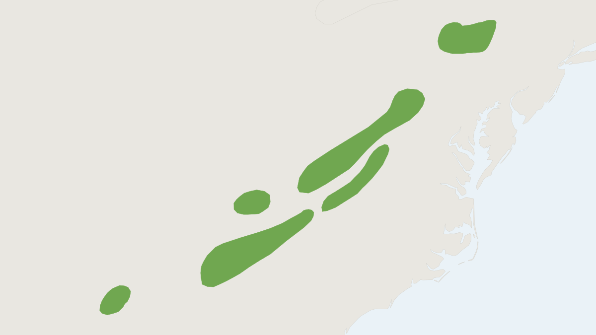 Range map of the Appalachian Cottontail (Sylvilagus obscurus)