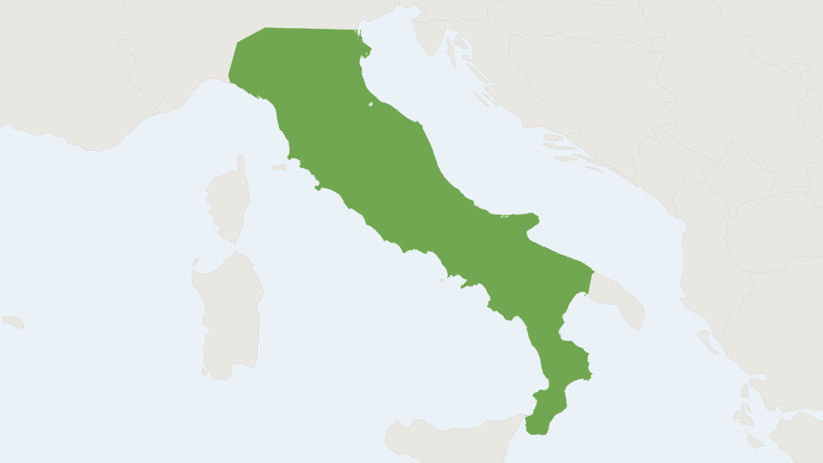 Range map of the Appenine Shrew (Sorex samniticus)