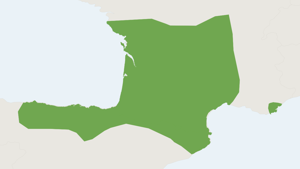 Range map of the Aquitanian Mole (Talpa aquitania)
