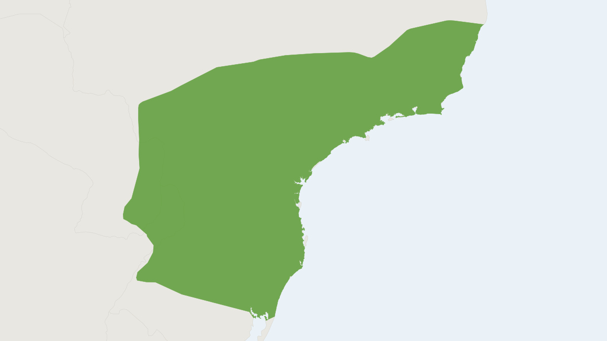 Range map of the Atlantic Bamboo Rat (Kannabateomys amblyonyx)