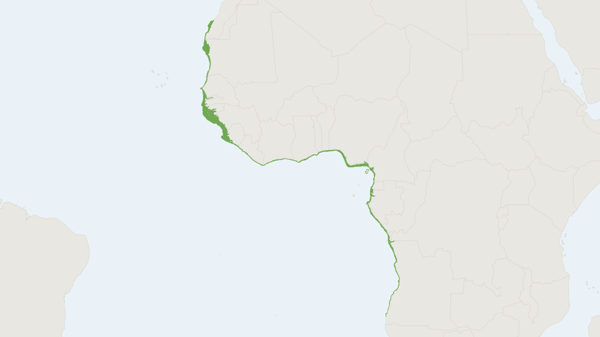 Range map of the Atlantic Humpback Dolphin (Sousa teuszii)