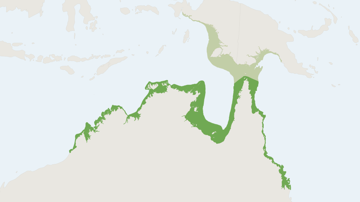 Range map of the Australian Snubfin Dolphin (Orcaella heinsohni)