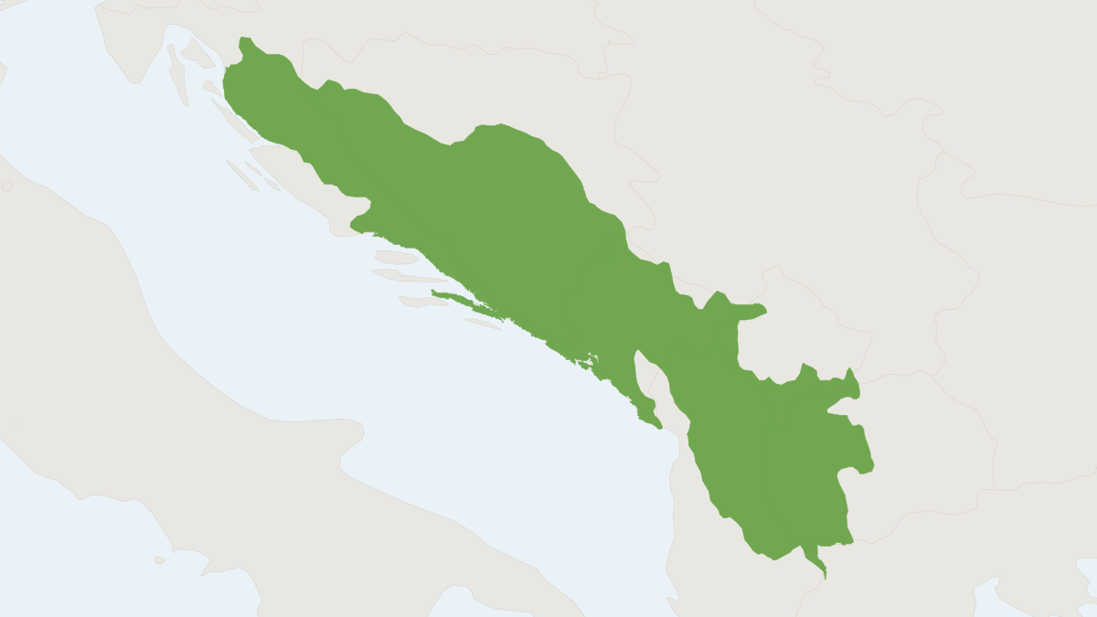 Range map of the Balkan Snow Vole (Dinaromys bogdanovi)