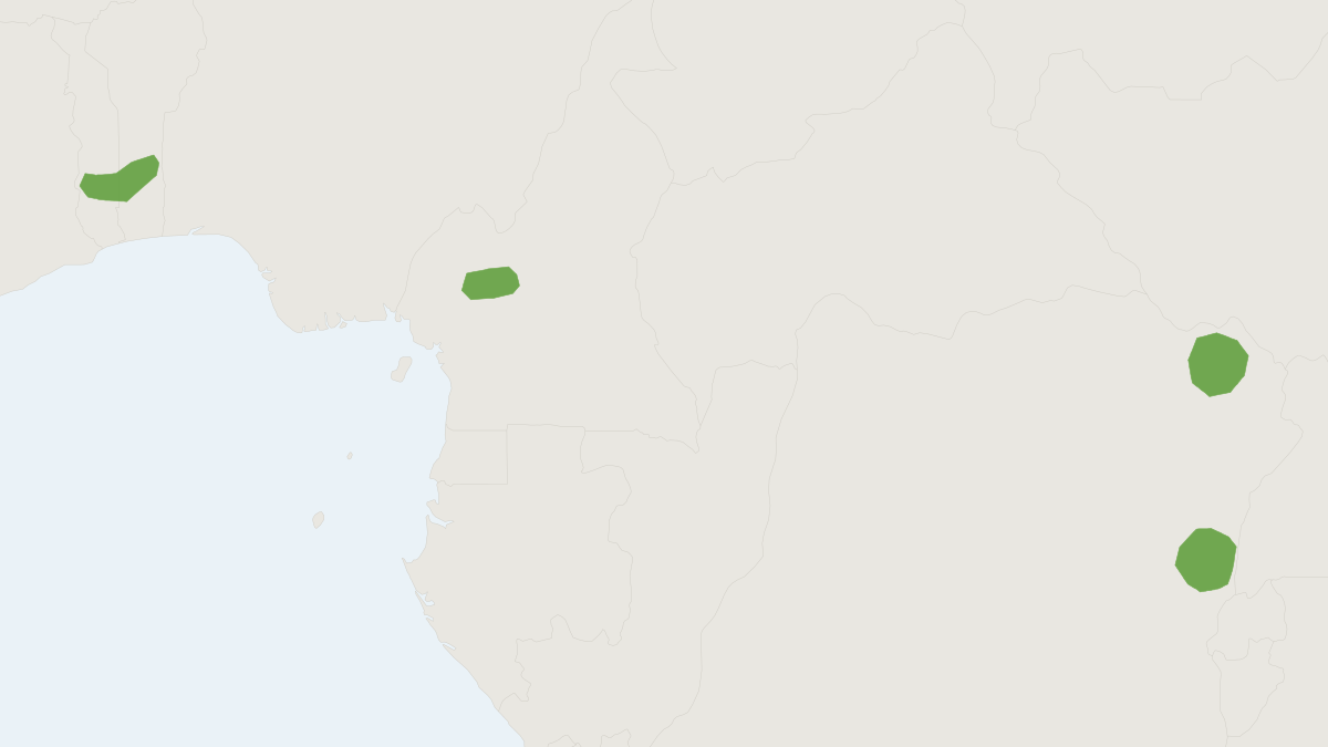 Range map of the Banana Climbing Mouse (Dendromus messorius)
