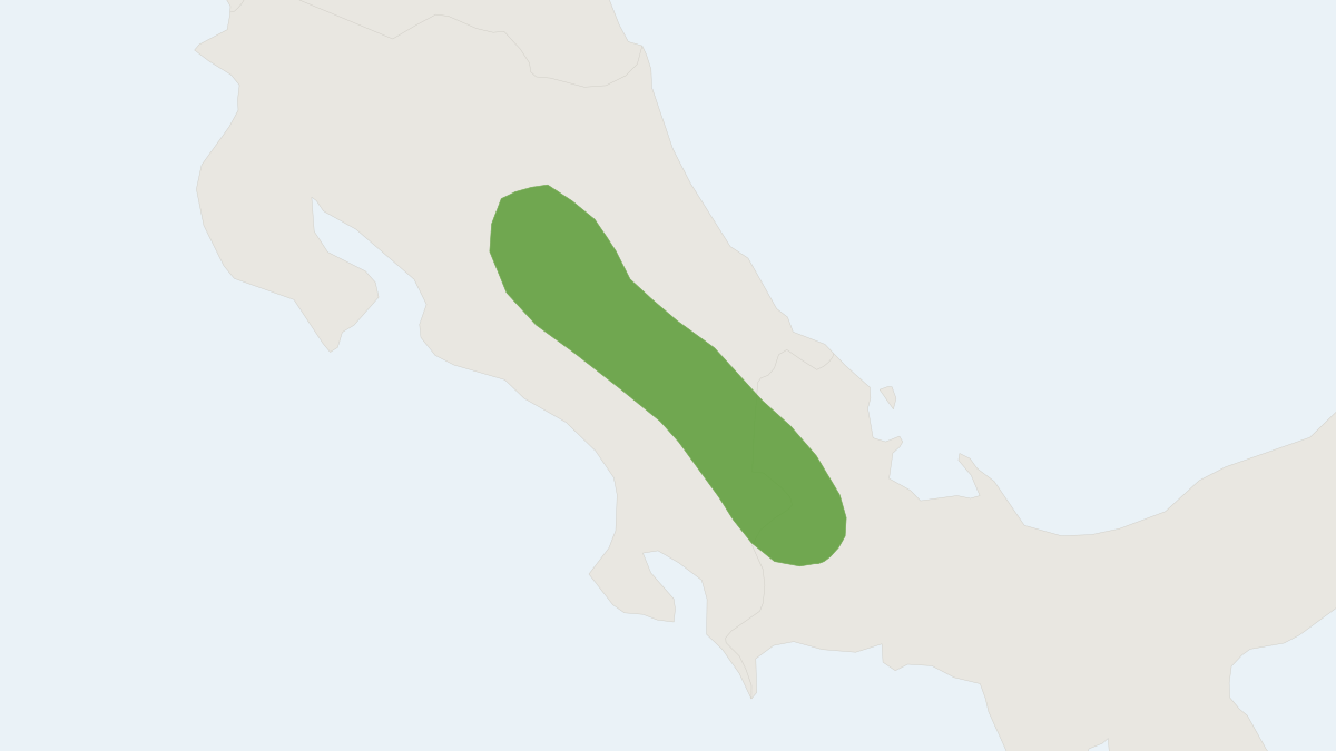 Range map of the Bangs's Mountain Squirrel (Syntheosciurus brochus)