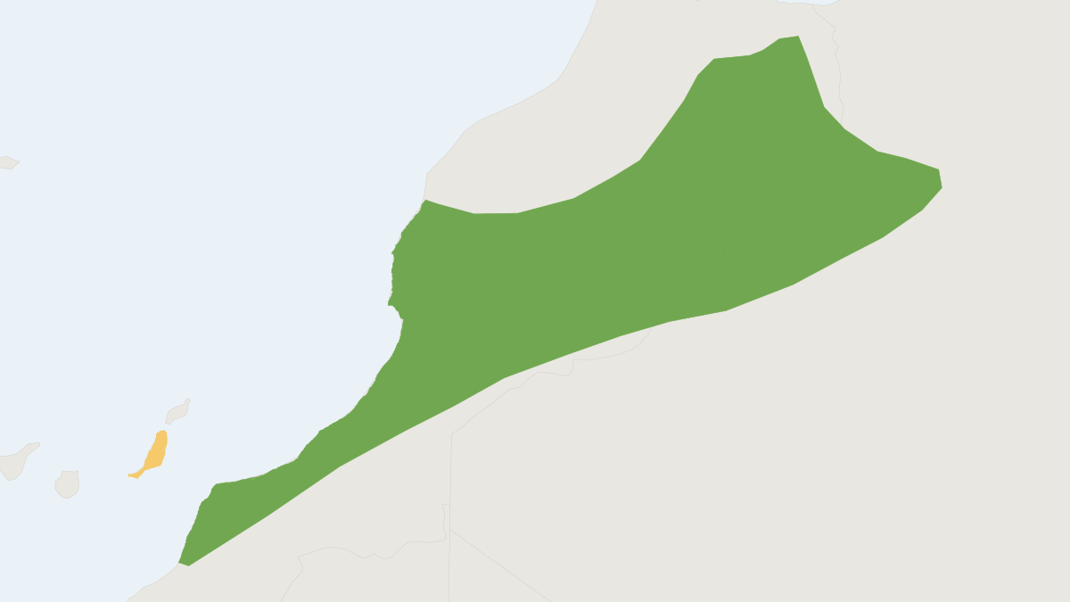 Range map of the Barbary Ground Squirrel (Atlantoxerus getulus) covering Algeria, Morocco and Spain