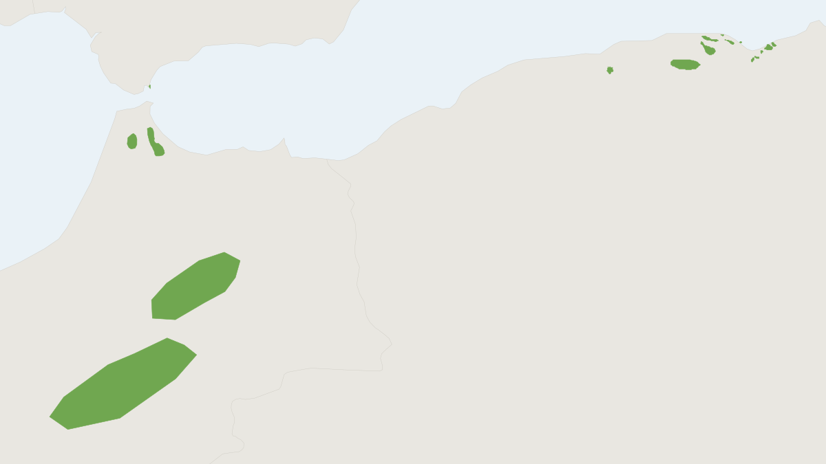 Range map of the Barbary Macaque (Macaca sylvanus)