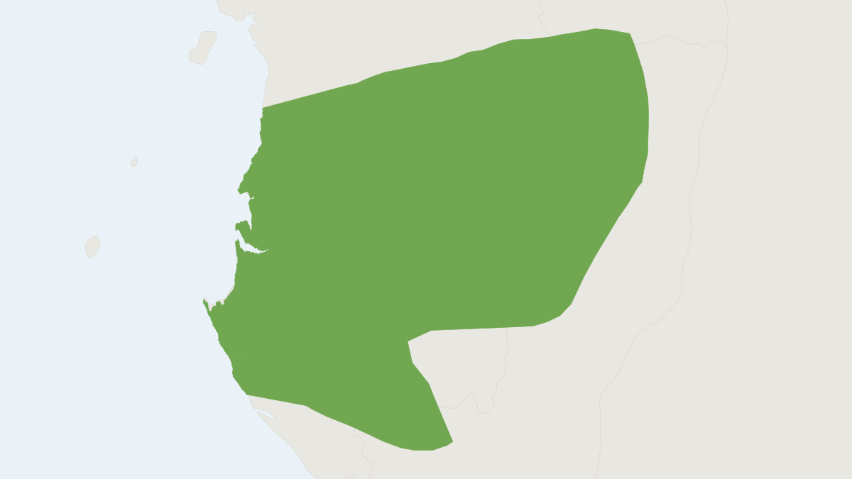Range map of the Bate's Shrew (Crocidura batesi)