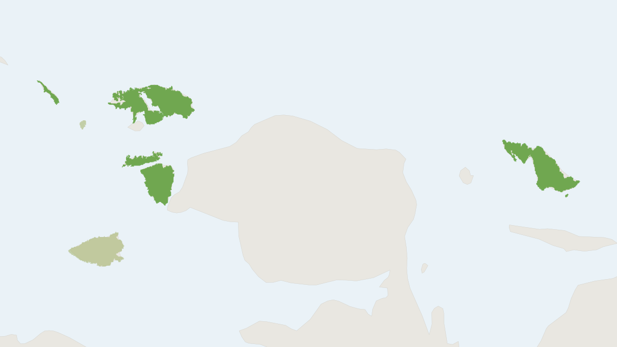 Range map of the Beaufort's Bare-backed Fruit Bat (Dobsonia beauforti)