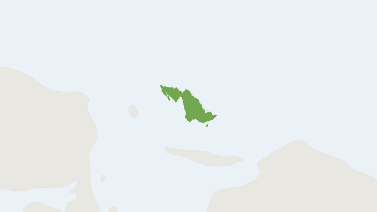 Range map of the Biak Glider (Petaurus biacensis)