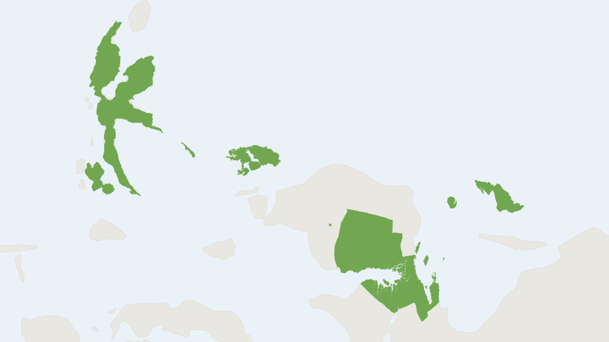 Range map of the Biak Leaf-nosed Bat (Hipposideros papua)