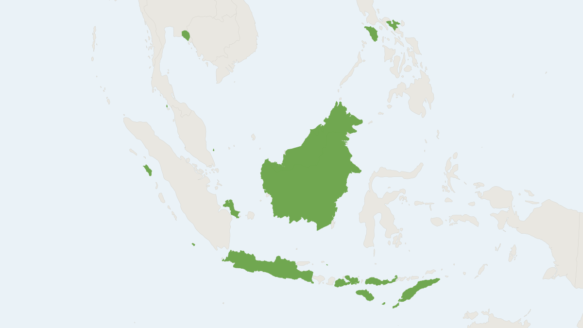 Range map of the Bicolored Leaf-nosed Bat (Hipposideros bicolor)