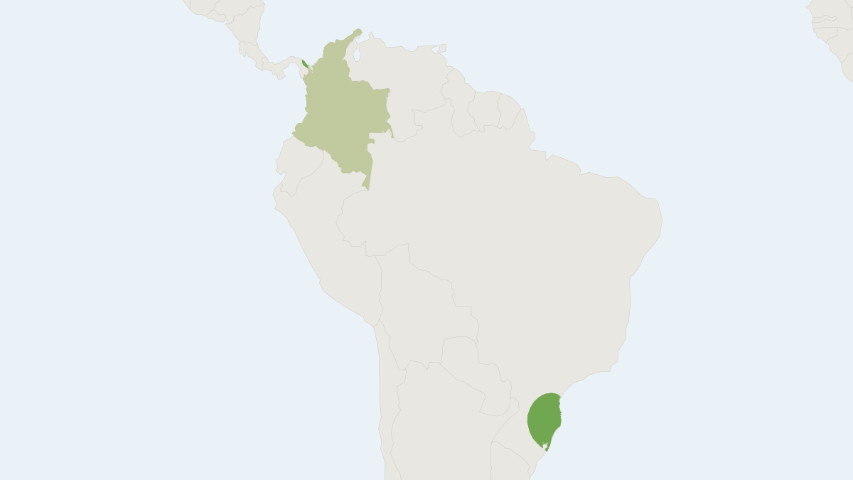 Range map of the Big Red Bat (Lasiurus egregius)