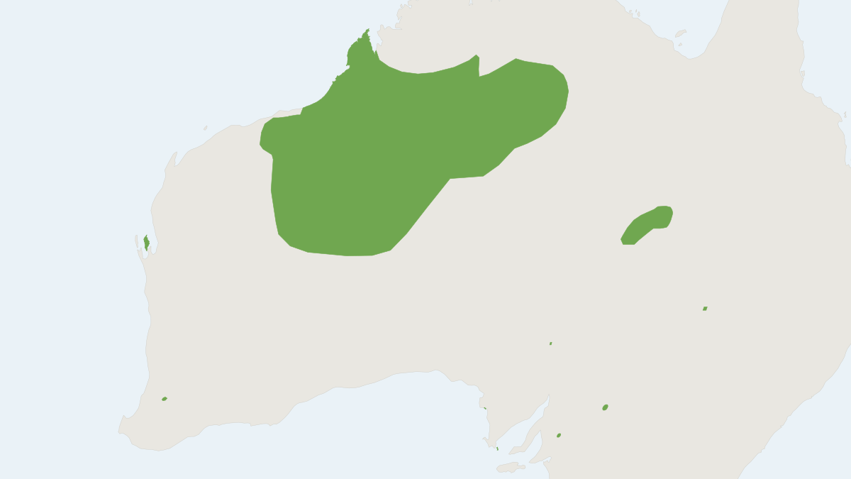 Range map of the Bilby (Macrotis lagotis) covering Australia