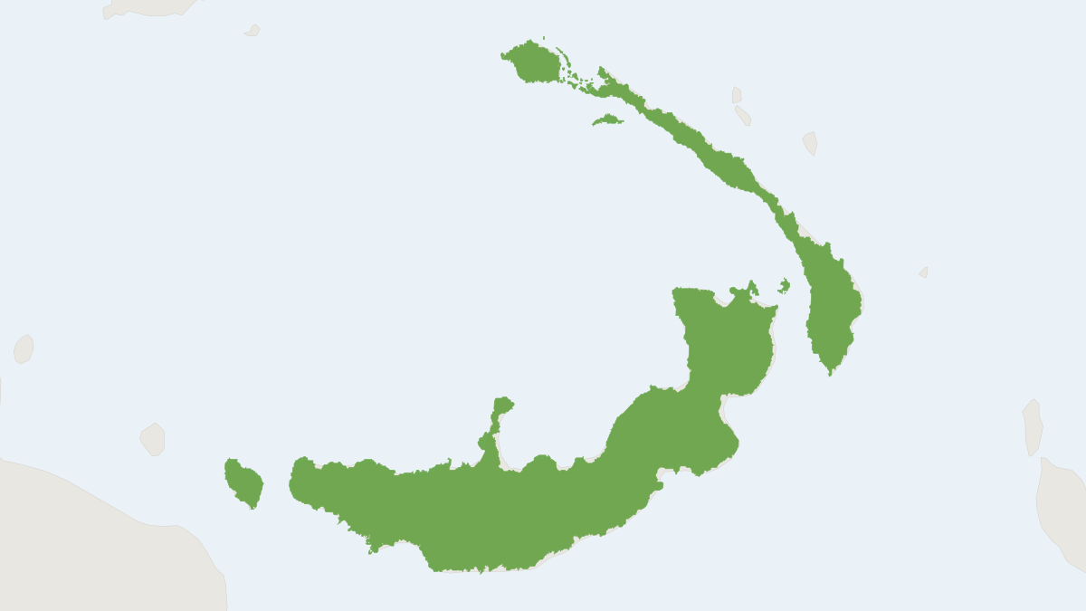 Range map of the Bismarck Bare-backed Fruit Bat (Dobsonia praedatrix)