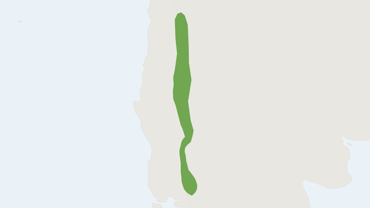 Range map of the Biting Chincilla Mouse (Euneomys mordax)