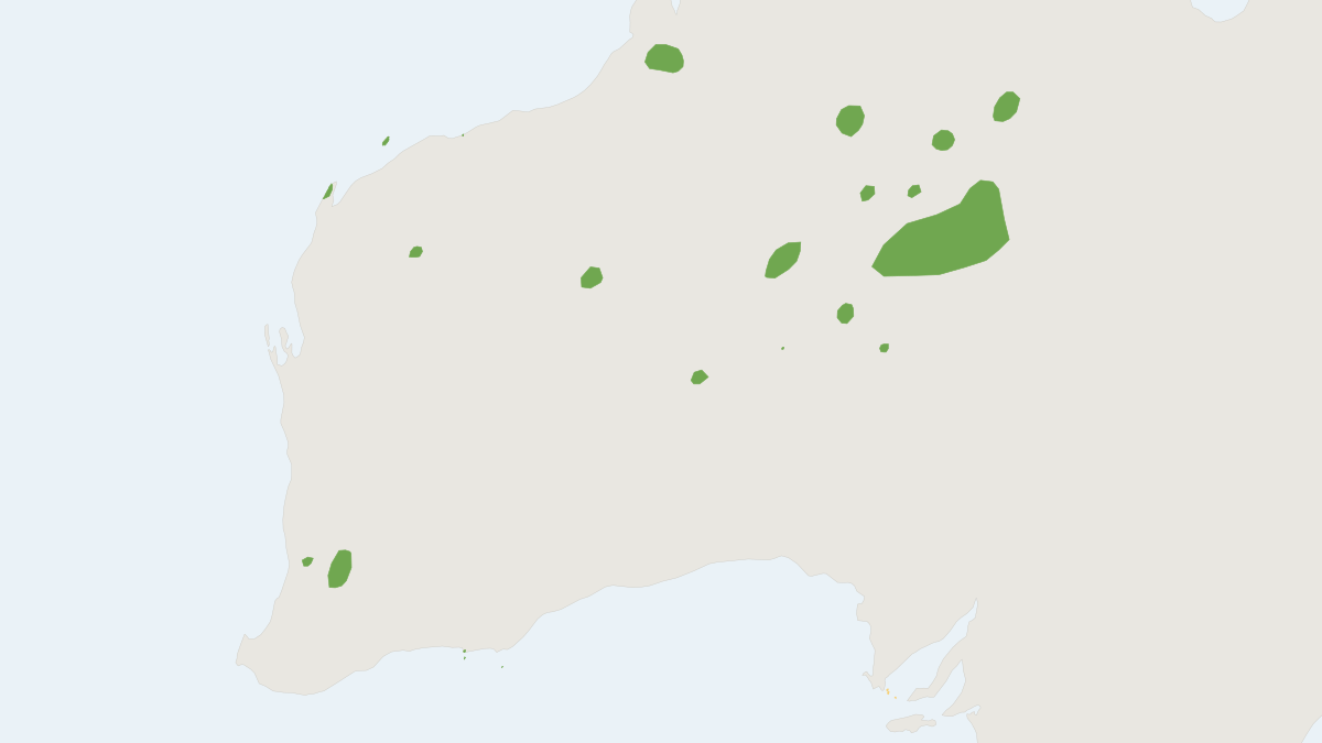 Range map of the Black-footed Rock Wallaby (Petrogale lateralis)