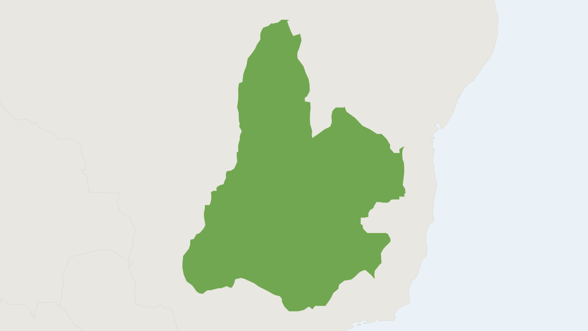 Range map of the Black-pencilled Marmoset (Callithrix penicillata)
