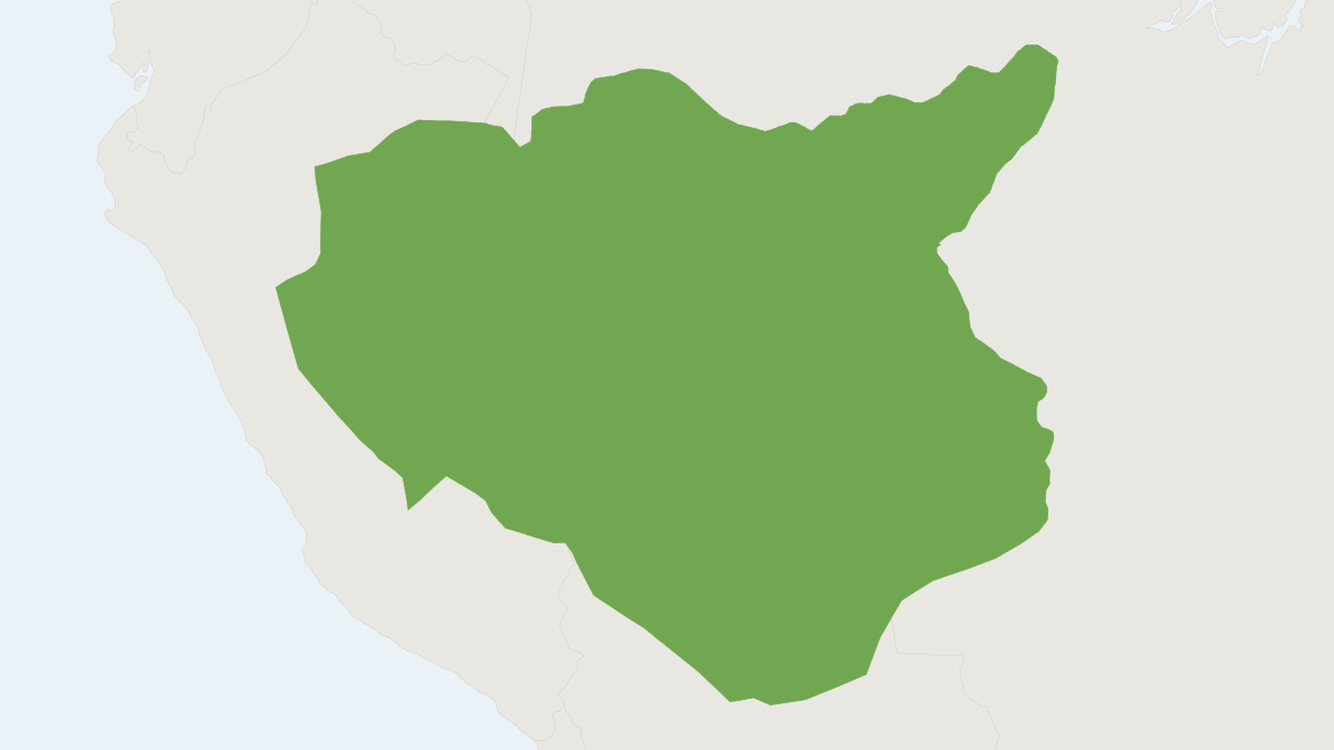 Range map of the Black Spider Monkey (Ateles chamek)