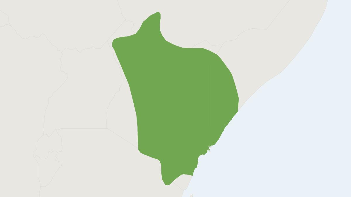 Range map of the Black-tailed Gerbil (Gerbilliscus nigricaudus)