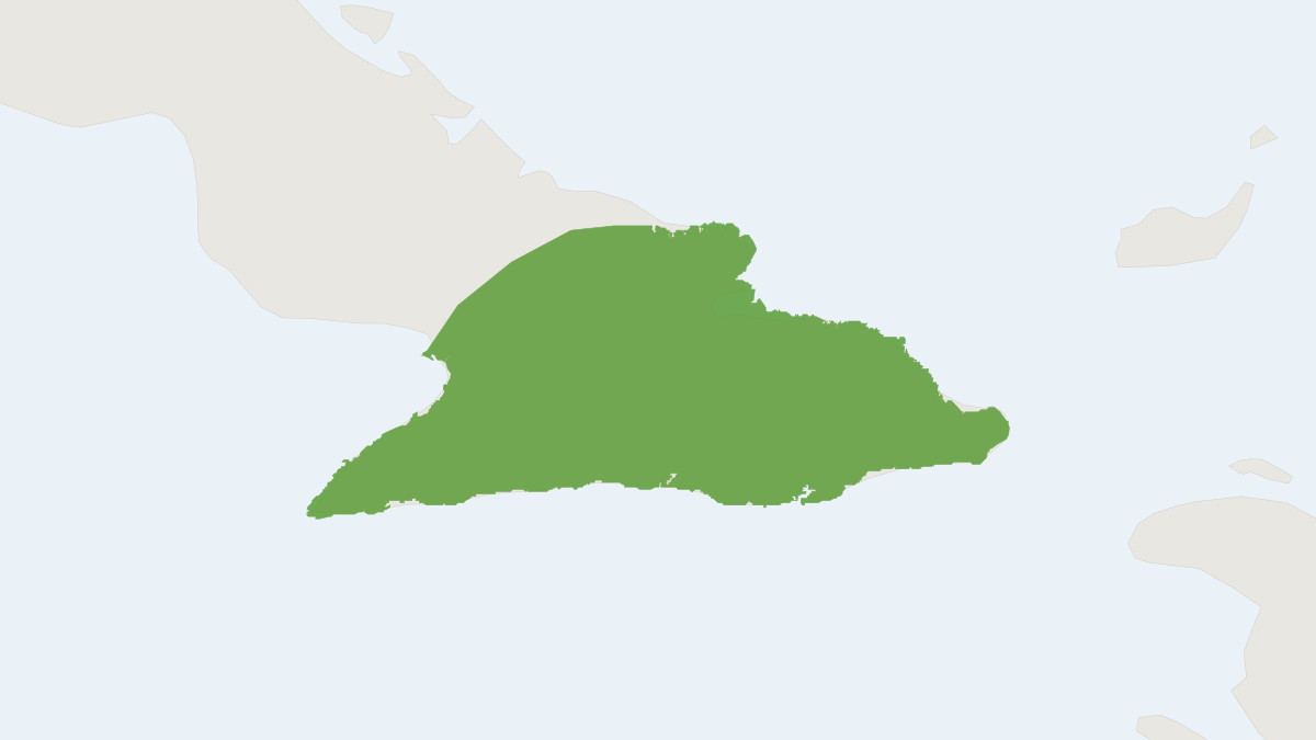 Range map of the Black-tailed Hutia (Mysateles melanurus)