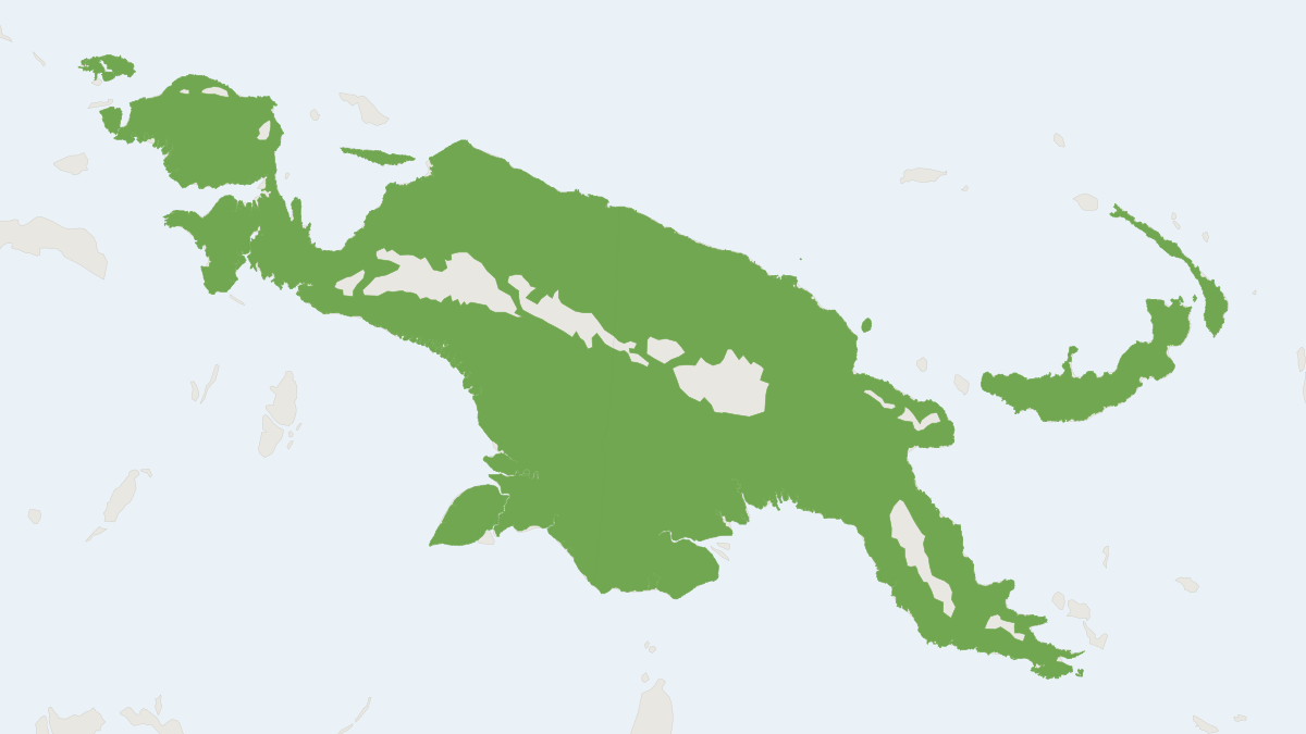 Range map of the Black-tailed Melomys (Melomys rufescens)