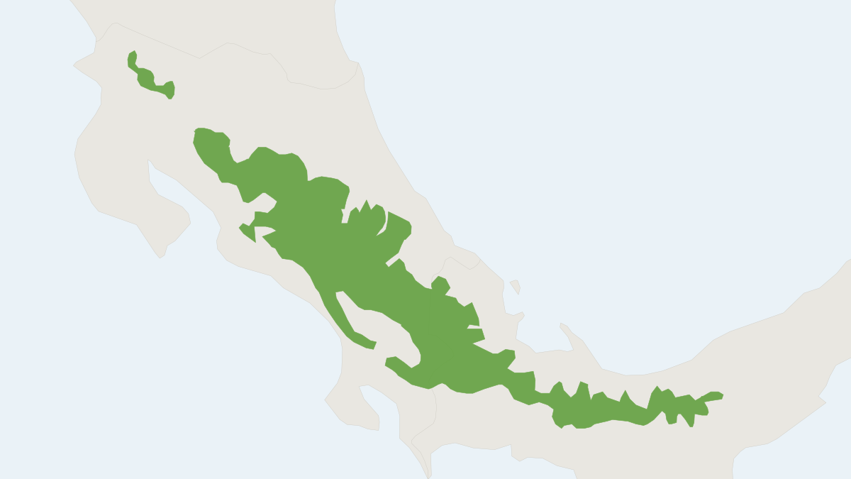 Range map of the Blackish Small-eared Shrew (Cryptotis nigrescens)