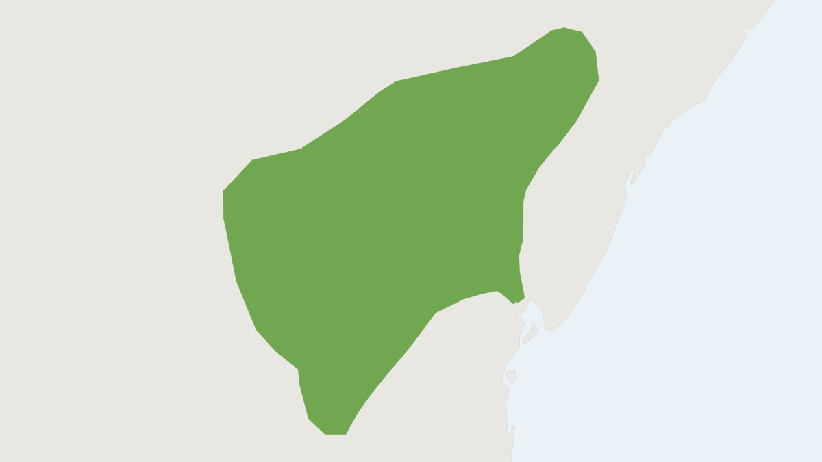 Range map of the Blond Titi Monkey (Callicebus barbarabrownae)