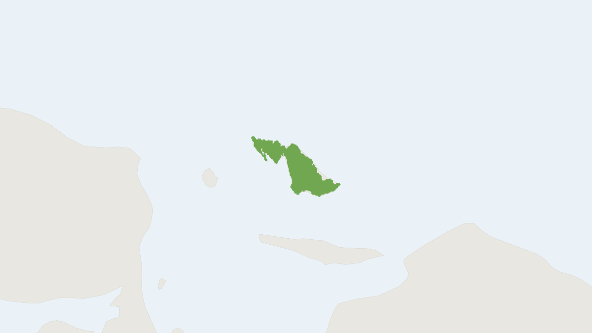 Range map of the Blue-eyed Spotted Cuscus (Spilocuscus wilsoni)