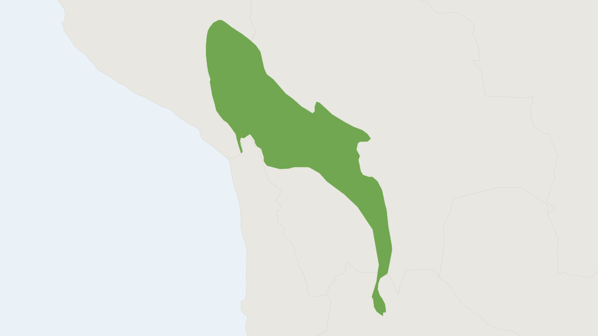 Range map of the Bolivian Grass Mouse (Akodon boliviensis) covering Argentina, Bolivia and Peru