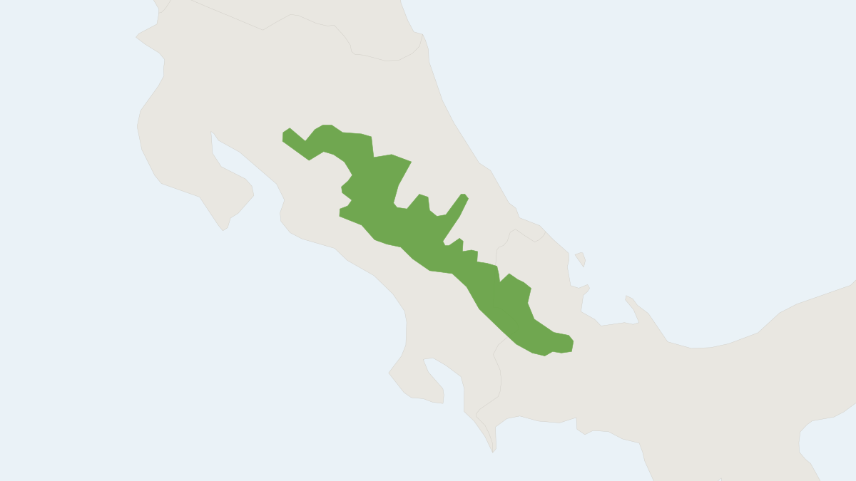 Range map of the Boquete Rice Rat (Nephelomys devius)