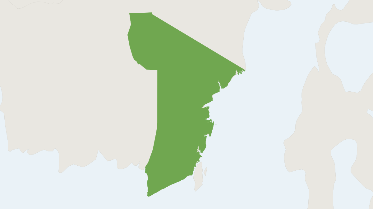 Range map of the Bornean Gibbon (Hylobates muelleri)